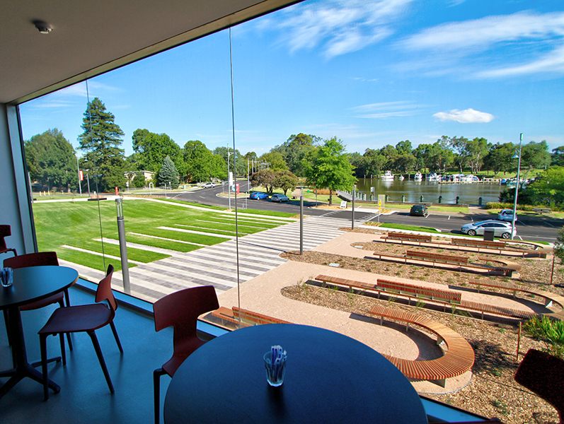 View from The Dock Espresso Bar over the Port of Sale